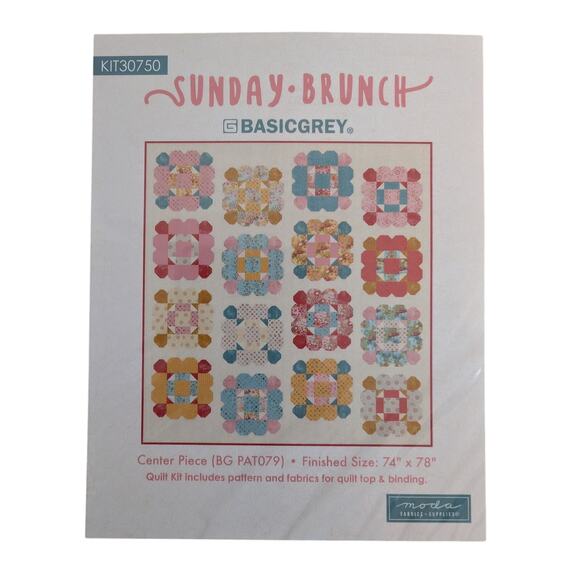 Center Piece Quilt Kit by Basic Grey for Moda Fabrics feat Sunday Brunch - Picture 6 of 11